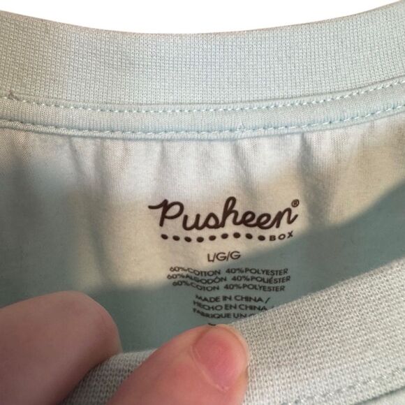 Pusheen- Light Blue Screen Print Cat Lover Long Sleeve T Shirt, Size Large - Picture 2 of 8